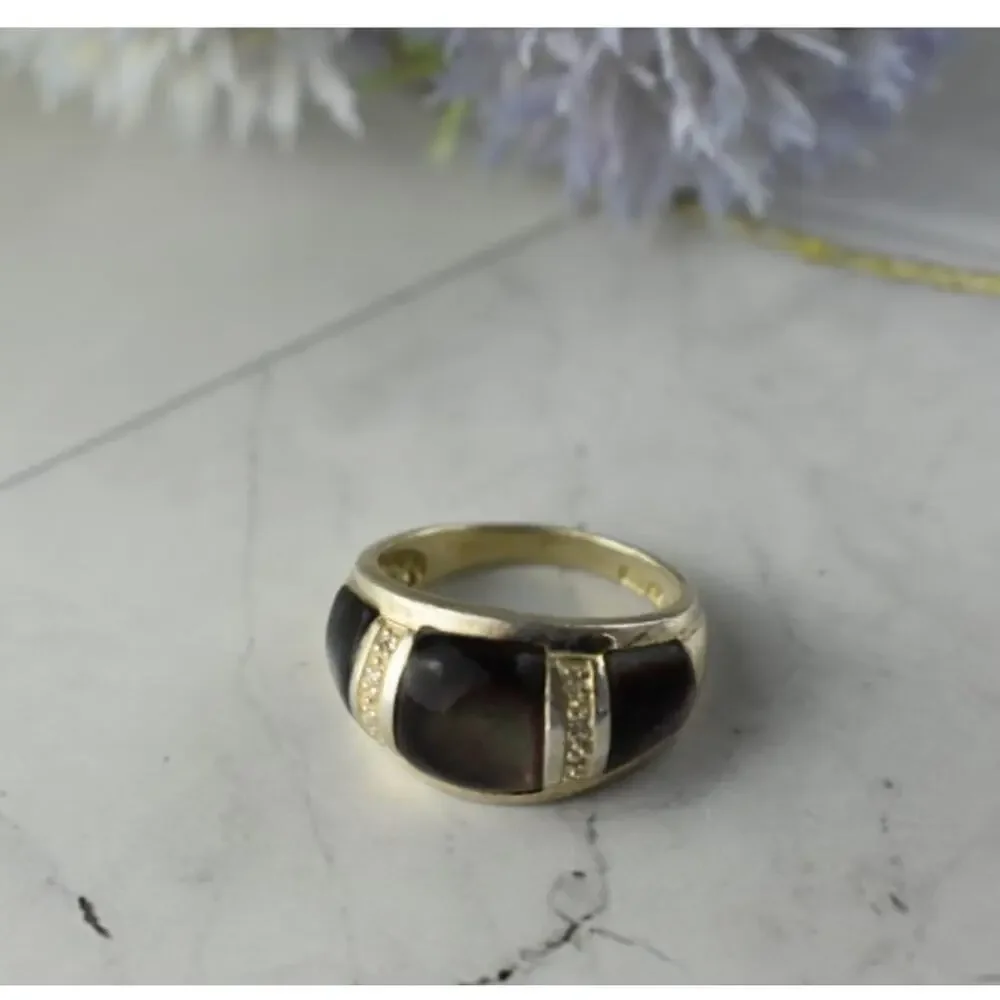 925 Sterling Silver Mother OF Pearl Ring Size 8